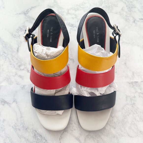 Rag & Bone Reese Block Heel Sandals in Color Multi - Picture 3 of 12
